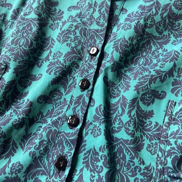 NY&C Teal Green & Black Blouse - Picture 2 of 5
